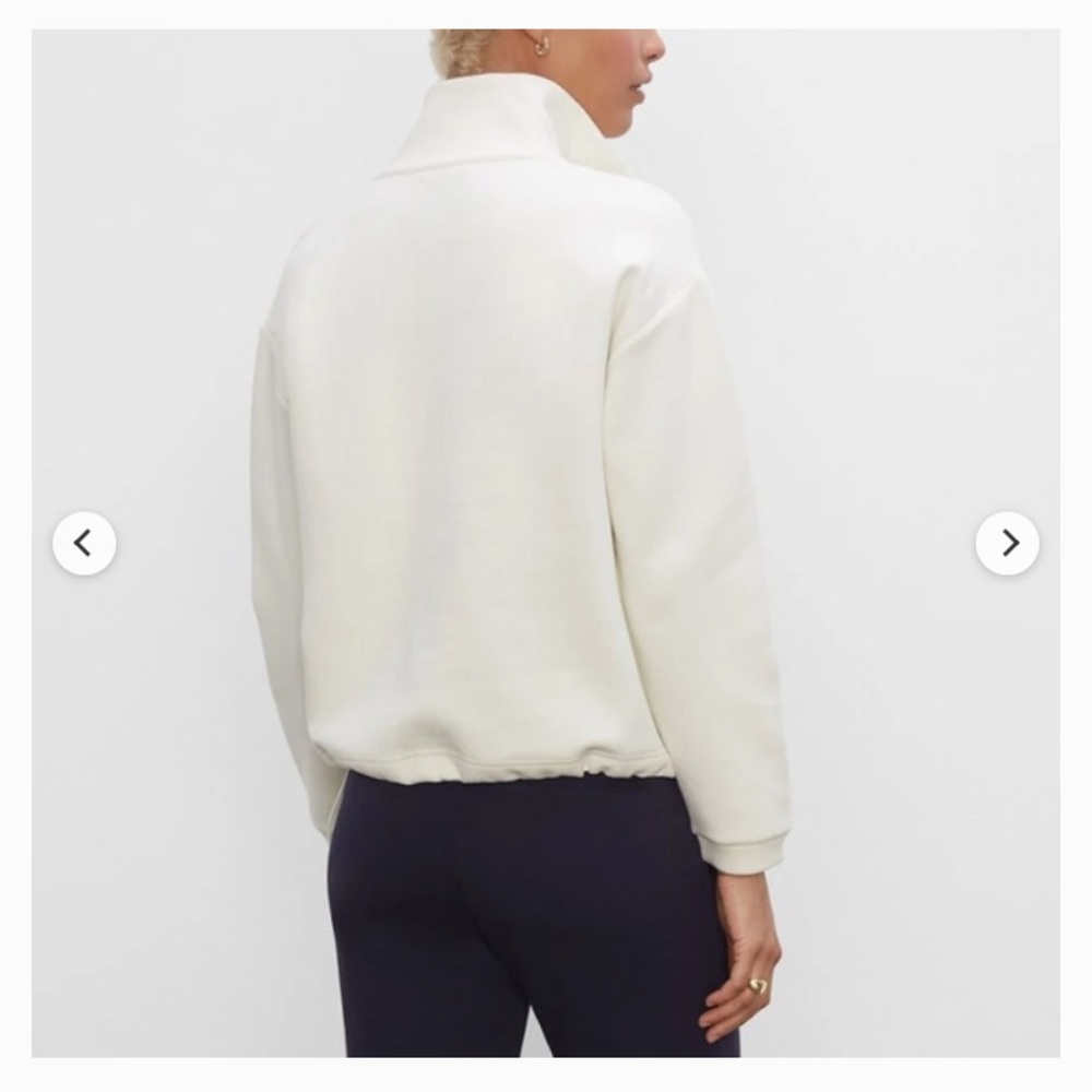 Club Monaco Funnel Neck Sweatshirt in Egret